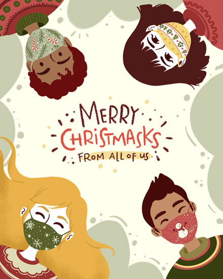 holiday season christmas card merry christmasks from all poc