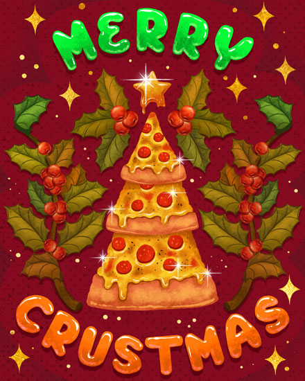 holiday season holiday card merry crustmas