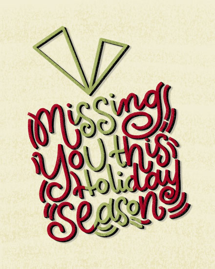 holiday season holiday card missing you gift box