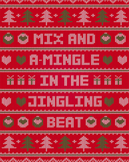 holiday season christmas card mix and a mingle in the jingling beat