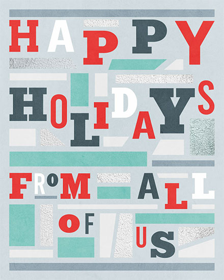 holiday season holiday card  happy holidays from all of us