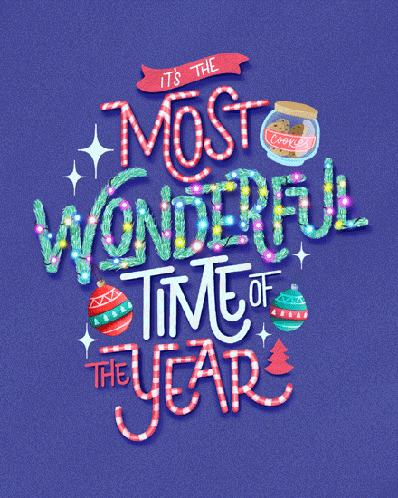 holiday season holiday card its the most wonderful time of the year animated