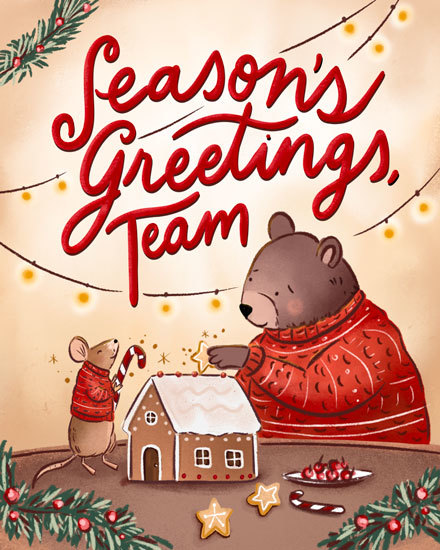 mouse bear seasons greetings holiday season house lights star decoration jumpers christmas