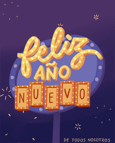 holiday season neon new year spanish fireworks