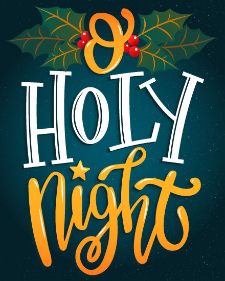 holiday season christmas card oh holy night
