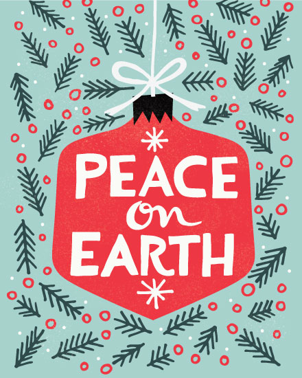 holiday season holiday card peace on earth ornament