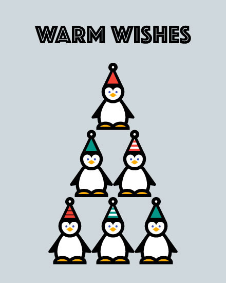 holiday season holiday card penguins