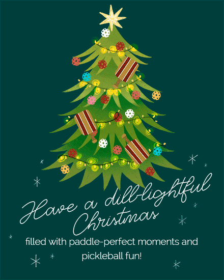 holiday season pickle ball pickleball christmas tree ornaments dill