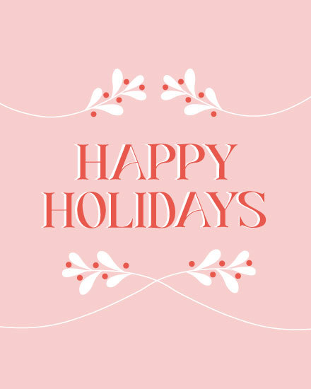 holiday season pink holidays season card flower happy