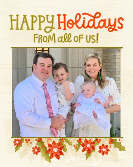 holiday season holiday card photo template poinsettas picture photo image