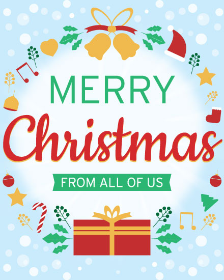 holiday season christmas card red gift box