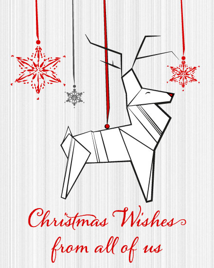 holiday season christmas card reindeer ornament