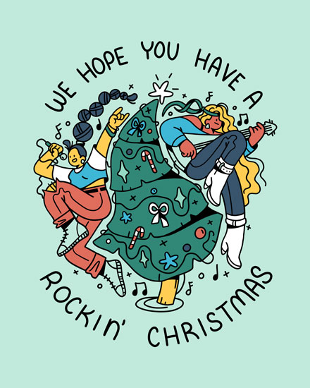 holiday season christmas card we hope you have a rockin christmas