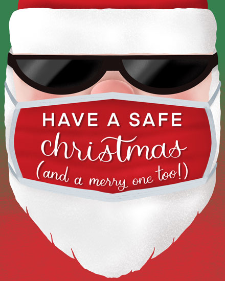 holiday season holiday card santa in mask