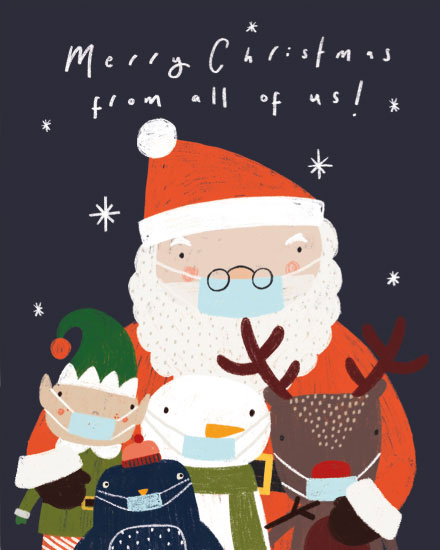 holiday season holiday card santas masked entourage