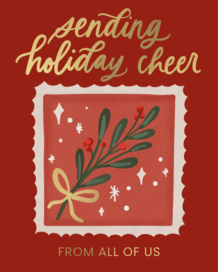 holiday season sending holiday sheer stamp holly