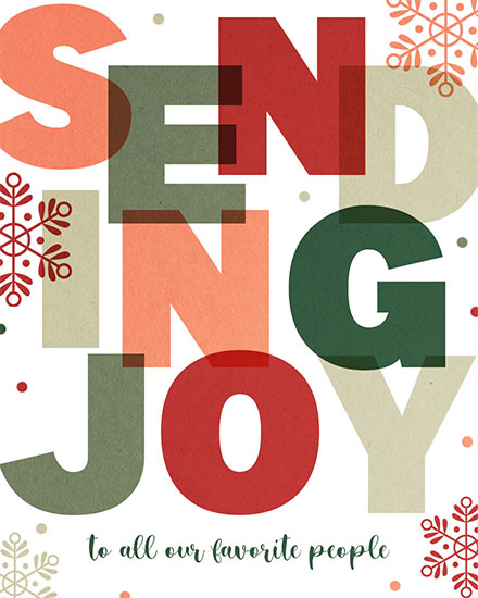 holiday season holiday card sending joy block letters