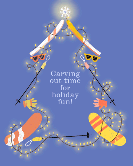holiday season ski snowboard tree