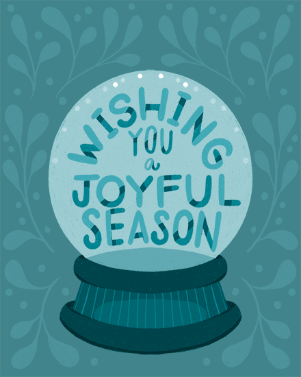 holiday season snow globe joyful