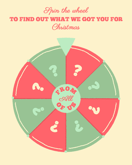 holiday season holiday card spin the wheel