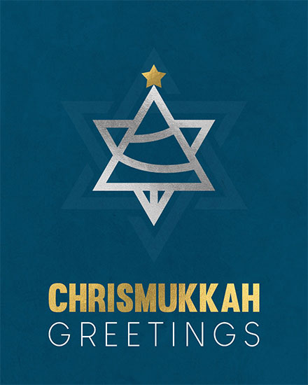 holiday season holiday card chrismukkah greetings star of david with star