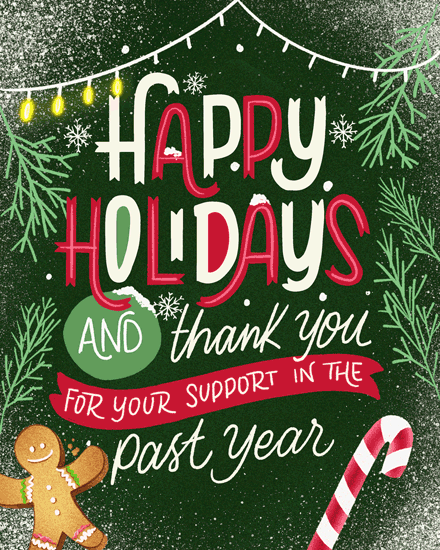 holiday season holiday card thank you