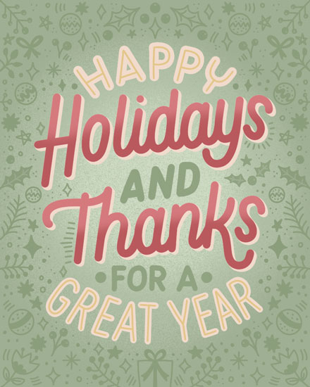holiday season holiday card thanks great year