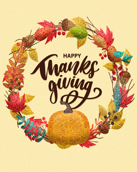 thanksgiving card wreath