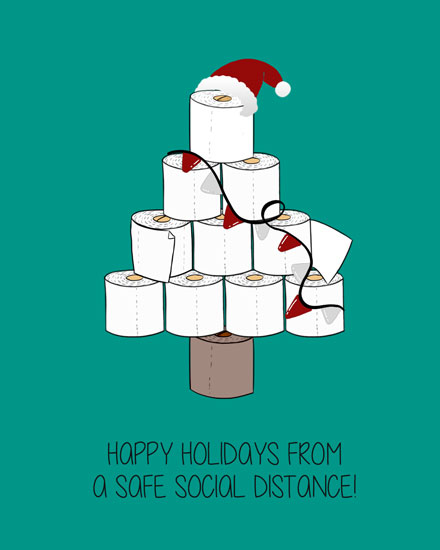 holiday season holiday card toilet paper tree