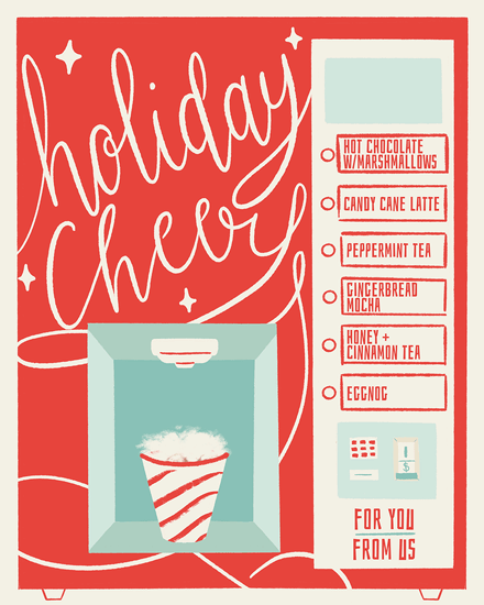 holiday season holiday card vending machine honey