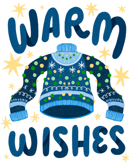warm sweater holiday season card star