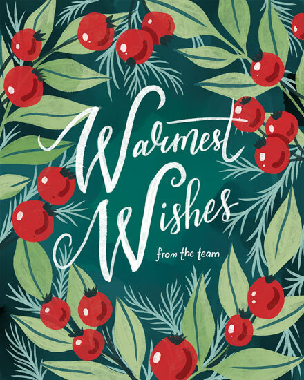holiday season warmest wishes berries