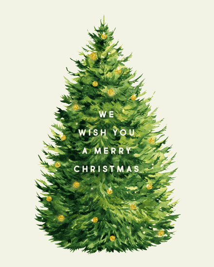 holiday season holiday card we wish you merry christmas tree lights