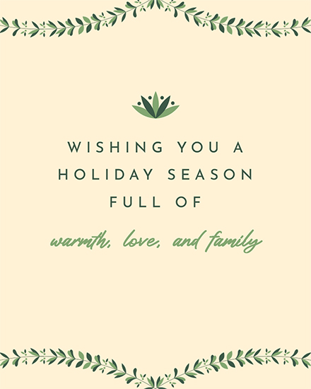 holiday card wishing holiday season