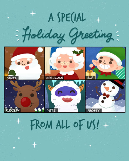 holiday season christmas card a special holiday greeting from all of us on zoom