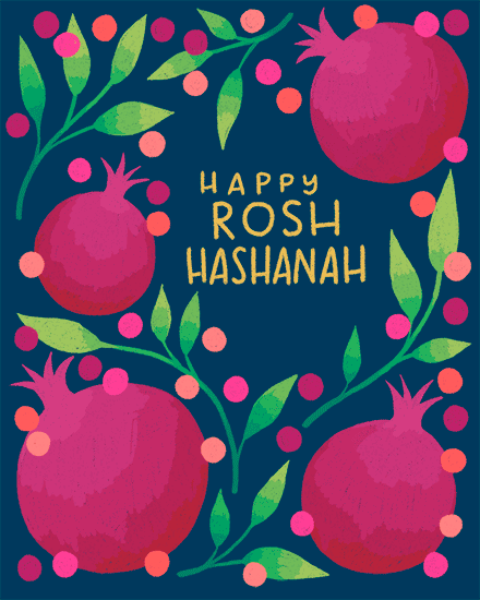jewish holidays rosh hashanah leaves pomegranate fruit shana tova