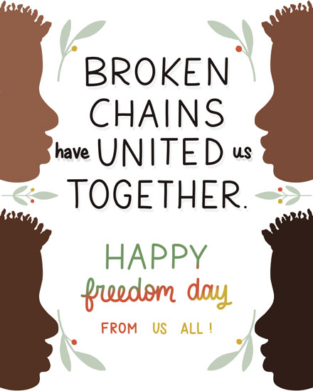 juneteenth card broken chains