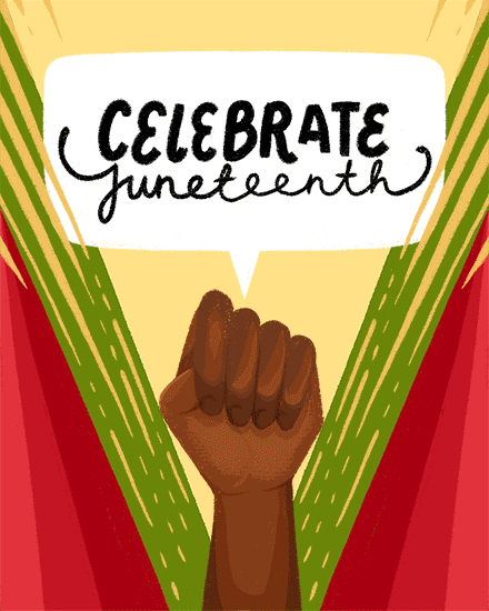 juneteenth card celebrate fists