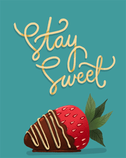 strawberry chocolate sweet just because card dessert