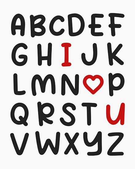 love card abc doodle