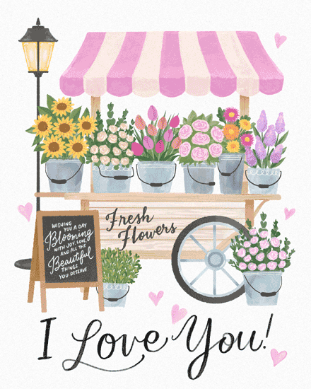 love flower stall market romantic bouquet bucket valentines