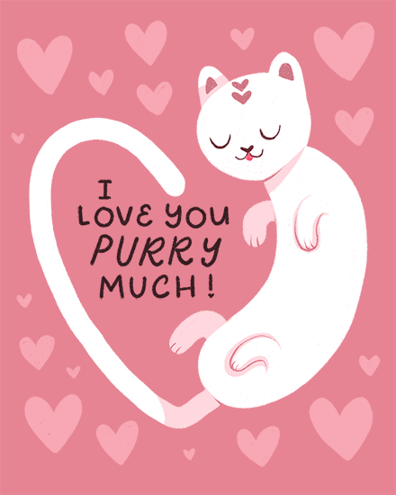 love heart cat purr 
