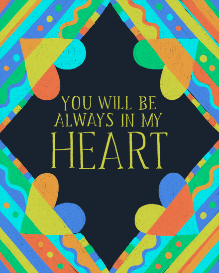 love heart pattern green blue