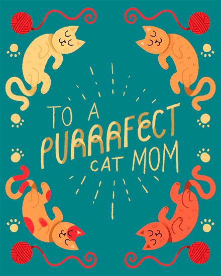 mother's day mothers day card cat