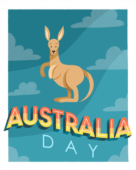 miscellaneous Australia Day january 26 kangaroo cloud hop country continent