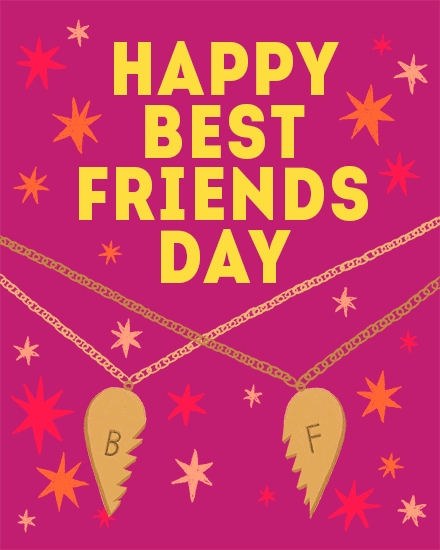 miscellaneous card Best Friends day stars heart