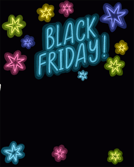 miscellaneous Black Friday 11 shopping cart star neon glow
