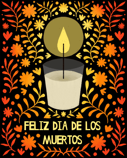 miscellaneous Feliz El Dia De Los Muertos candle flame burning flower floral pattern
