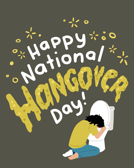 miscellaneous National Hangover Day january 1 vomit drink alcohol