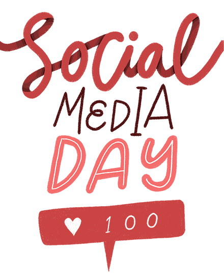 miscellaneous card Social Media Day heart likes love react